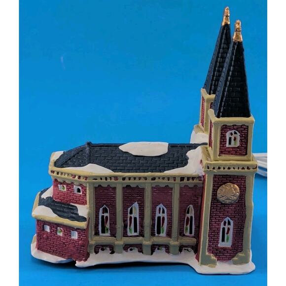 Christmas Valley Collectable 1993 Church Vintage Lighted Original Box - Picture 5 of 16